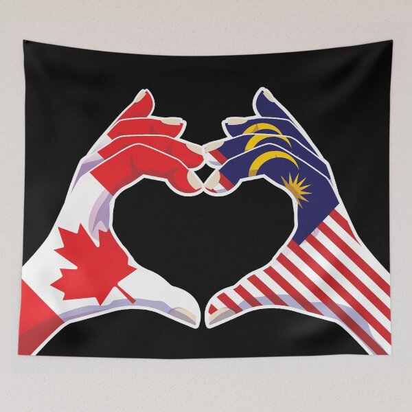 Item preview, Malaysia Malaysian Canadian Canada Love Heart Peace designed and sold by FlagX.