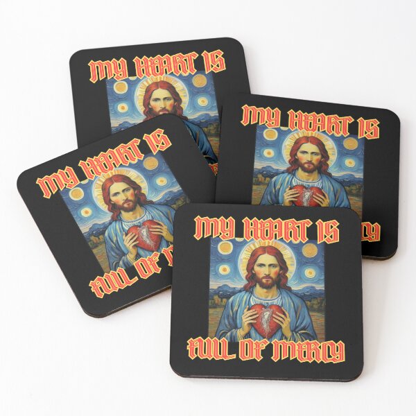 Item preview, Jesus say my heart is full of mercy in cute van gogh style christian gifts for easter designed and sold by thankful-loco.