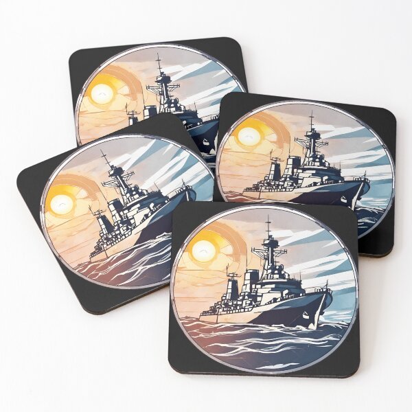 Item preview, Warship and Sunset designed and sold by Aquillashop.