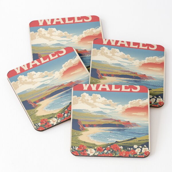 Item preview, Wales United Kingdom Vintage Poster Tourism  designed and sold by TravelersGems.