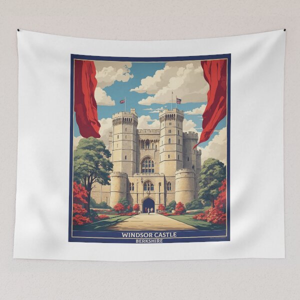 Item preview, Windsor Castle United Kingdom Vintage Poster Tourism  designed and sold by TravelersGems.