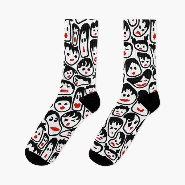 Item preview, Wonky Faces With Red Lips All Over Print designed and sold by Unhinged Heather.