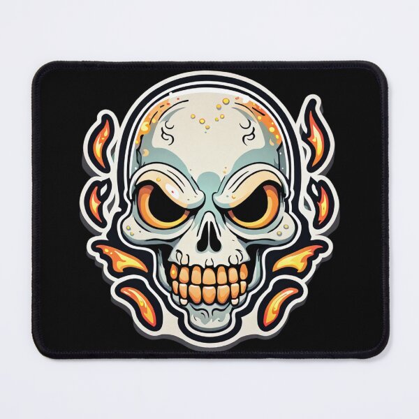 Item preview, Cheerful flickering flames: colorful, laughing skull in the firelight designed and sold by digistampdesign.