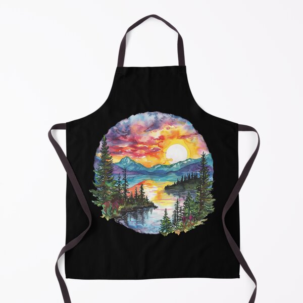 Item preview, Northern British Columbia Watercolor Mountain Sunset designed and sold by meganohm.