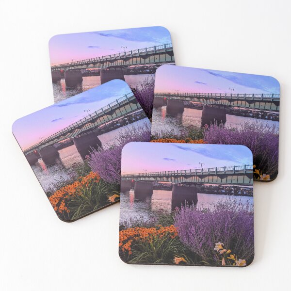 Item preview, Sunset View with Bridge and Flowers designed and sold by ronirosee.