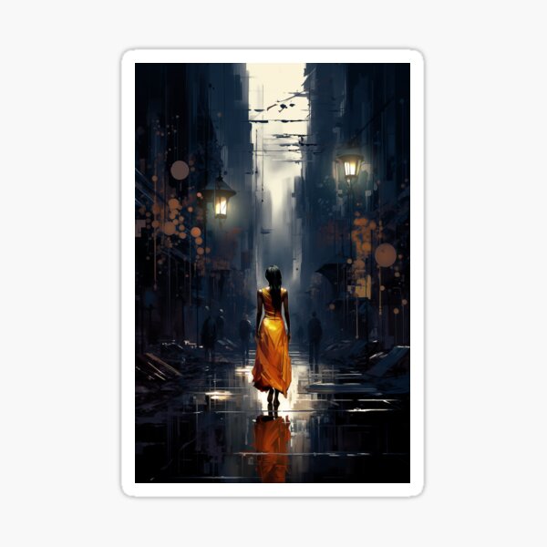 Item preview, Urban Rainfall Symphony: A Girl in Yellow designed and sold by UrbanEthnicArts.