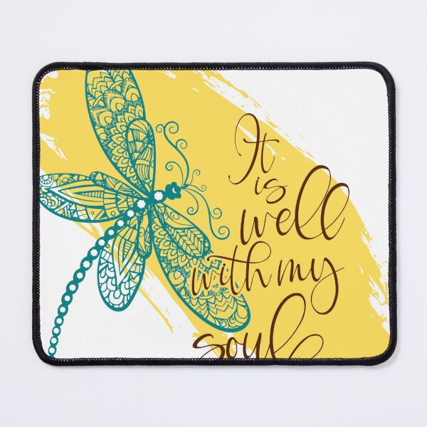 Item preview, Dragonfly ~ It is Well With My Soul ~ ZenStyle ~ In Teal, Chocolate, Sunshine Yellow designed and sold by senoiatradingco.