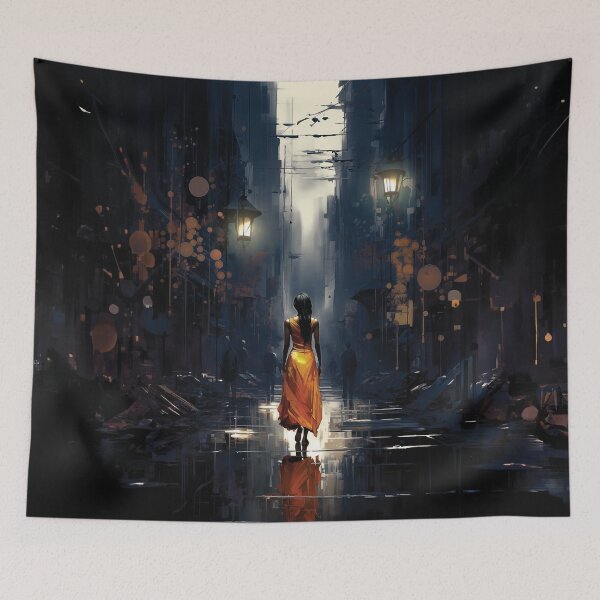 Item preview, Urban Rainfall Symphony: A Girl in Yellow designed and sold by UrbanEthnicArts.