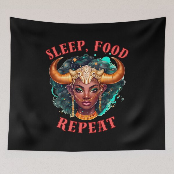 Item preview, Sleep, Food, Repeat. taurus astrology designed and sold by ZodiacWonders.