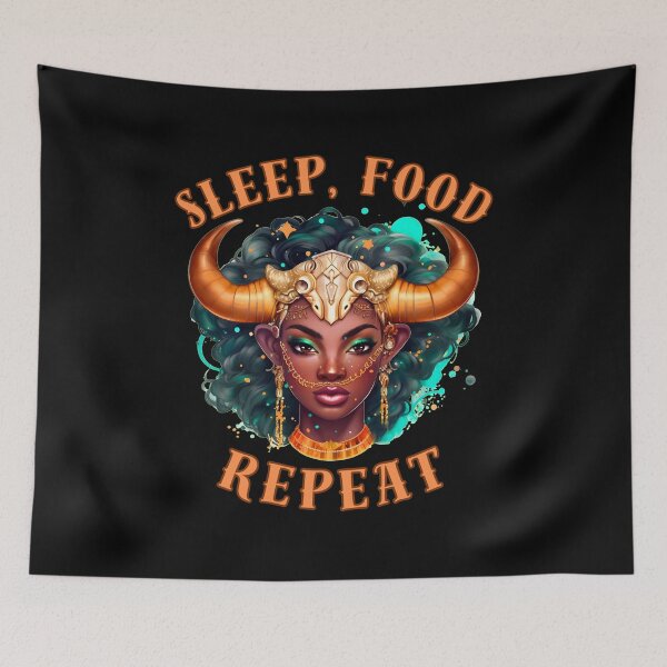Item preview, Sleep, Food, Repeat. taurus constellation designed and sold by ZodiacWonders.