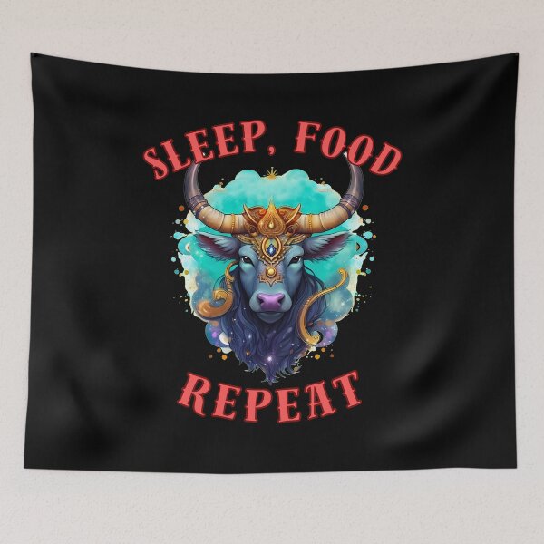 Item preview, Sleep, Food, Repeat. taurus star sign designed and sold by ZodiacWonders.
