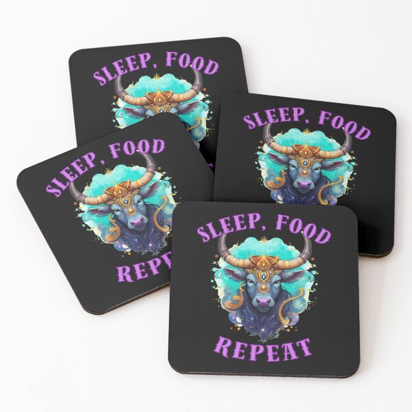 Item preview, Sleep, Food, Repeat. cute taurus designed and sold by ZodiacWonders.