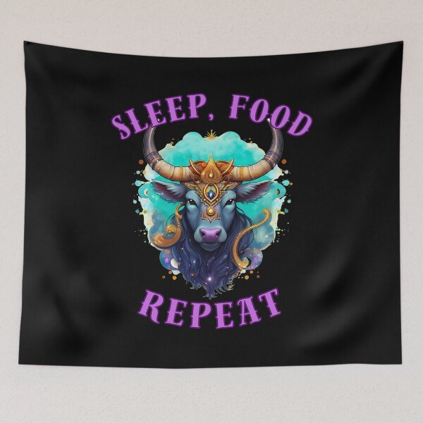 Item preview, Sleep, Food, Repeat. cute taurus designed and sold by ZodiacWonders.