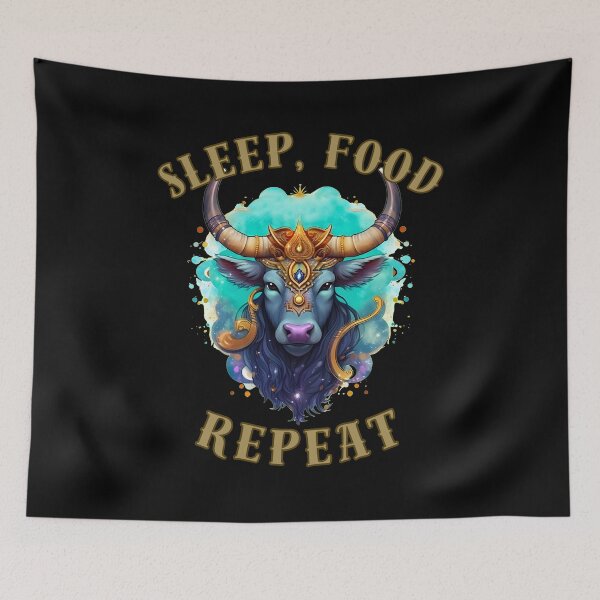 Item preview, Sleep, Food, Repeat. taurus sayings designed and sold by ZodiacWonders.