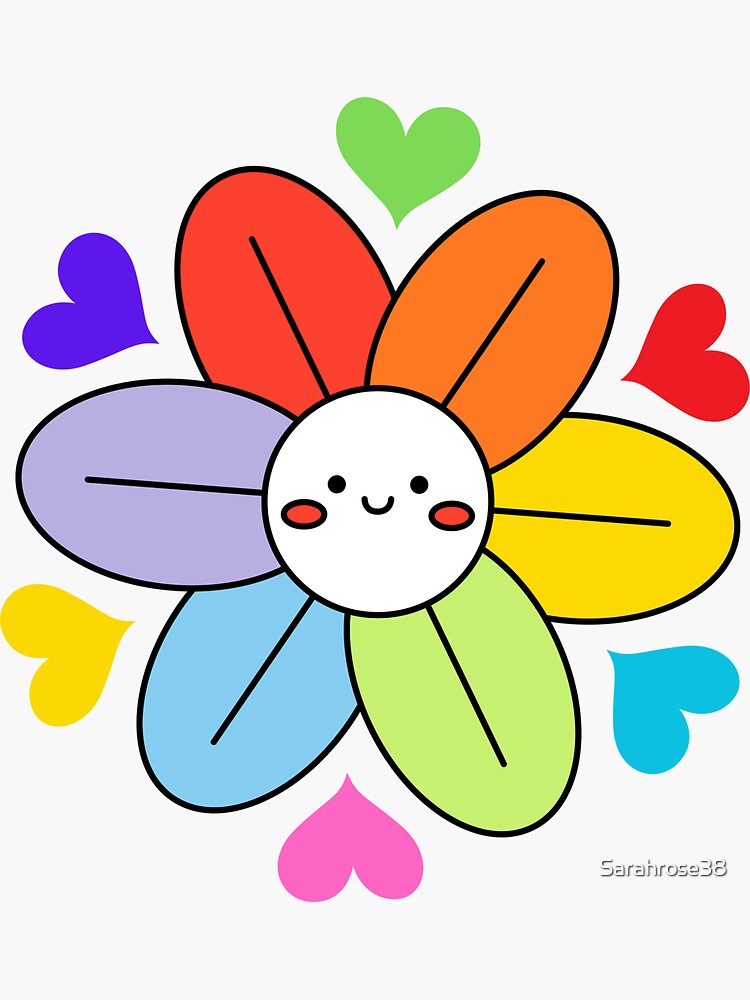 Colorful Smiley Flowers Vinyl