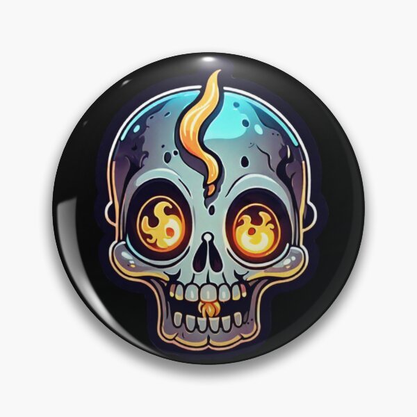 Item preview, Mischievous Firelight: Funny skull with blazing flame designed and sold by digistampdesign.