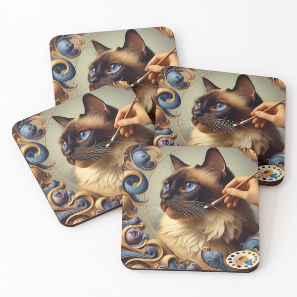 Item preview, Celestial Whisker Rhapsody: Baroque Burmese Harmony designed and sold by BastKittyStore.