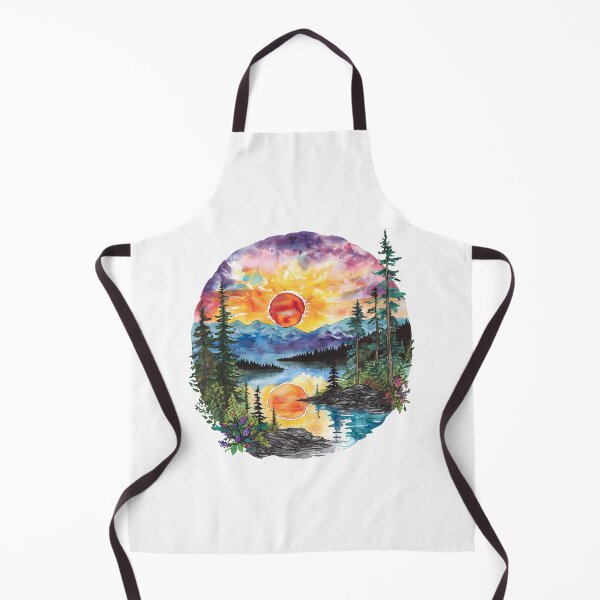 Item preview, Northern British Columbia Watercolor Mountain Sunset Amongst the Forest designed and sold by meganohm.