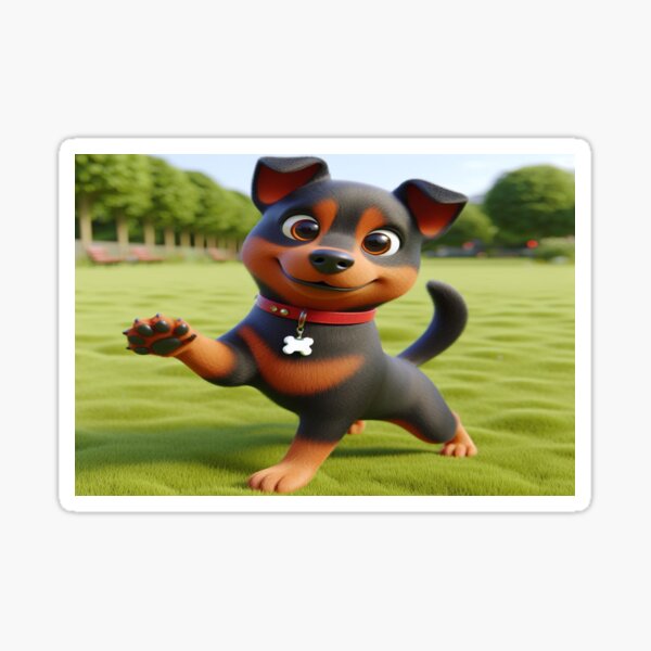 Item preview, A cartoon dog is standing on a grassy field. designed and sold by Amaratees.