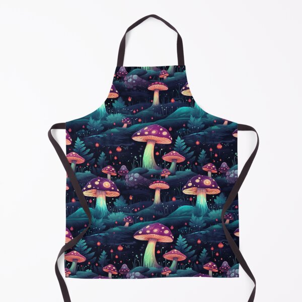 Item preview, Glowing Neon Mushrooms in Dark Forest designed and sold by AgathaZolastore.