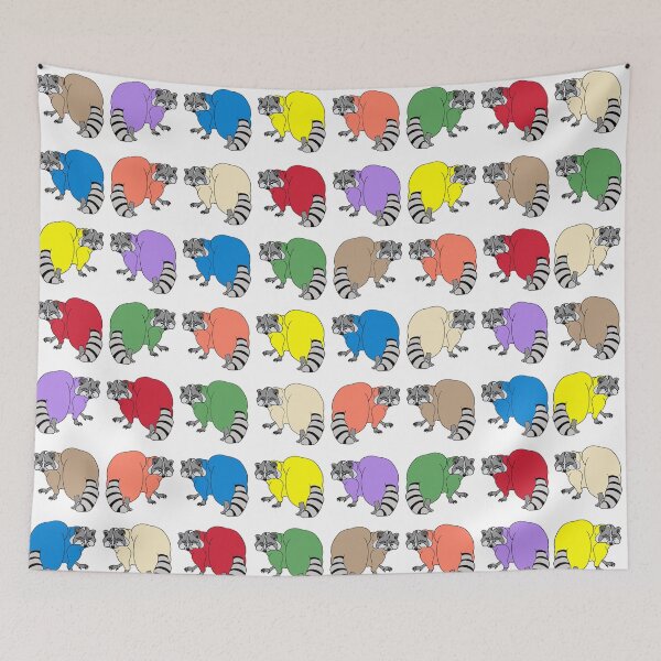 Item preview, Raccoon, Animal and Wildlife Art, Mammal Art, Nature Art, colorful pattern, cute animals designed and sold by Colleen Macomber.