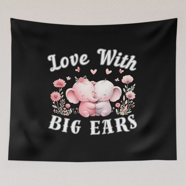Item preview, Love With Big Ears. surreal elephant designed and sold by ElephantVibes.