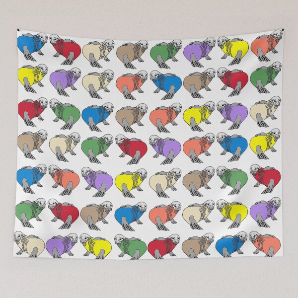Item preview, Monk Seal, Hawaii, Hawaii State Marine Mammal, sea life, ocean life, marine mammals, colorful pattern, cute animals designed and sold by Colleen Macomber.