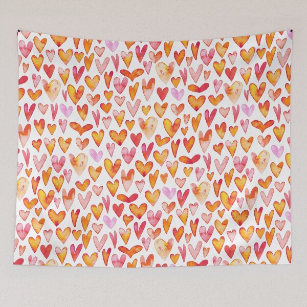 Item preview, Pattern of Pink and Orange Hearts designed and sold by MissQuiss.