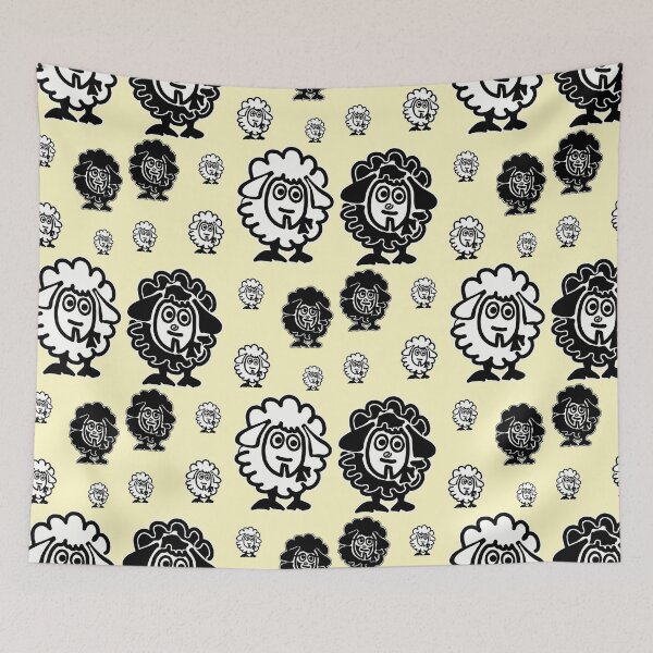 Item preview, Sheep herd black and white designed and sold by vibeno1.
