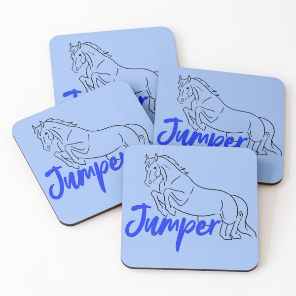 Item preview, White Jumper Horse with Blue Text designed and sold by DappledMoon.