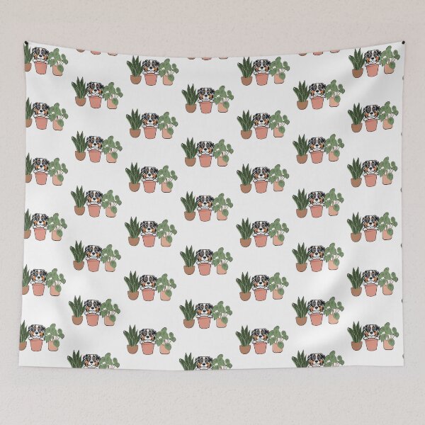 Item preview, Blue Merle Australian Shepherd And Plants designed and sold by TheAnimalZ00.