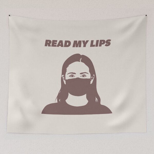 Item preview, Read My Lips (dusty mauve on light gray background) designed and sold by sarahwlongcovid.
