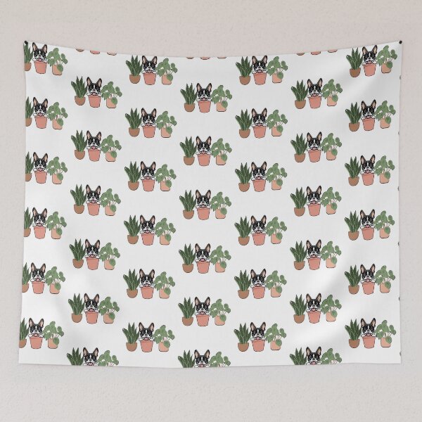 Item preview, Boston Terrier And Plants designed and sold by TheAnimalZ00.