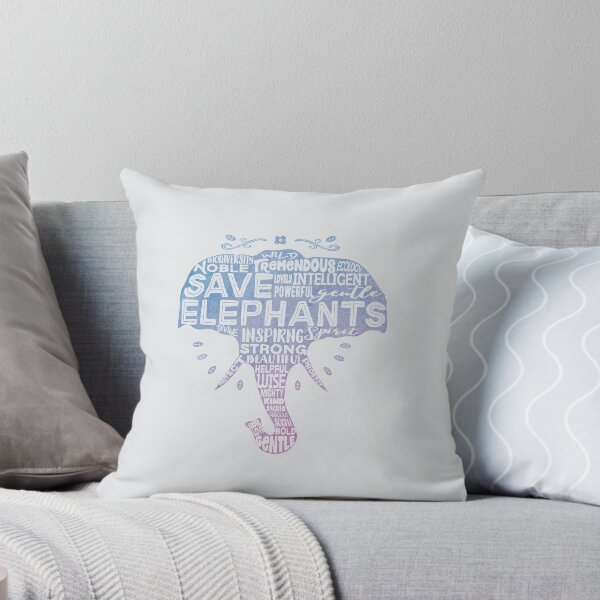 Item preview, Save Elephants - word cloud silhouette watercolor designed and sold by jitterfly.