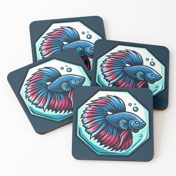 Item preview, Betta Cartoon Illustration Style betta Siamese Fighting Fish designed and sold by CoffeeIsATrip.