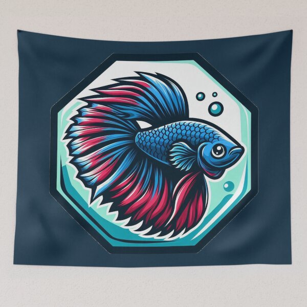 Item preview, Betta Cartoon Illustration Style betta Siamese Fighting Fish designed and sold by CoffeeIsATrip.