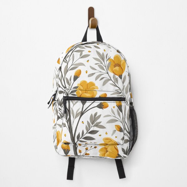 Item preview, Flowing Natural Pattern with White Vines & Yellow Tulip Accents designed and sold by PaintbrushPlace.
