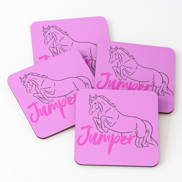 Item preview, Jumping Horse with Sketch with Hot Pink Text designed and sold by DappledMoon.
