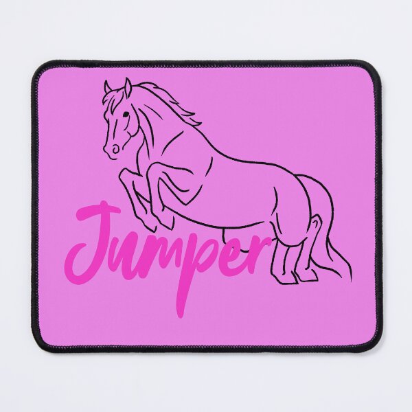 Item preview, Jumping Horse with Sketch with Hot Pink Text designed and sold by DappledMoon.