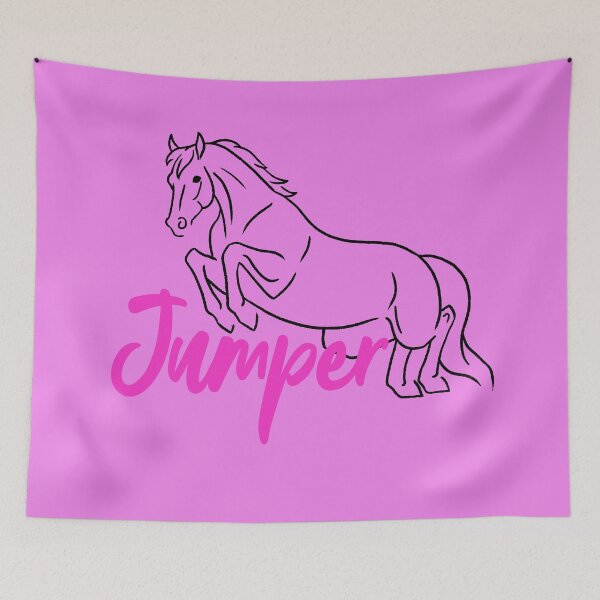 Item preview, Jumping Horse with Sketch with Hot Pink Text designed and sold by DappledMoon.