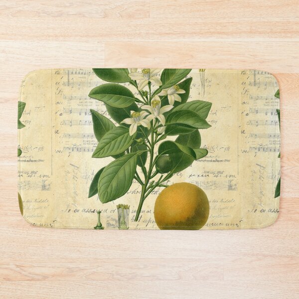 Item preview, Sweet Orange Botanical on Old Book Page Collage designed and sold by missdebi27.