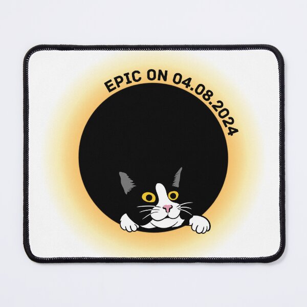 Item preview, Cute Black Cat Peeking from the Eclipse for April 08, 2024. designed and sold by jewels702.