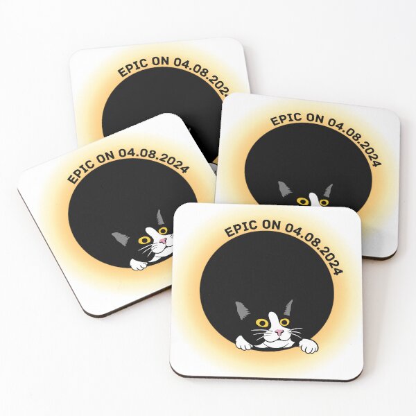 Item preview, Cute Black Cat Peeking from the Eclipse for April 08, 2024.   designed and sold by jewels702.