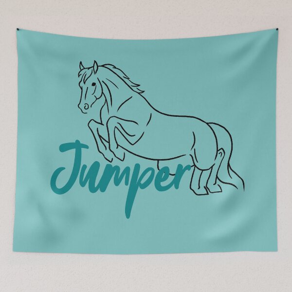 Item preview, Jumping Horse Sketch with Teal Text designed and sold by DappledMoon.