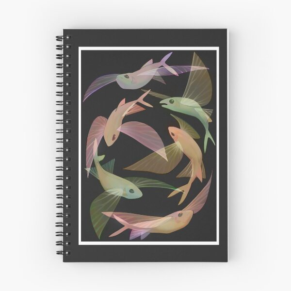 Item preview, Flying Fish - Black Background designed and sold by MetaMetaBurrito.