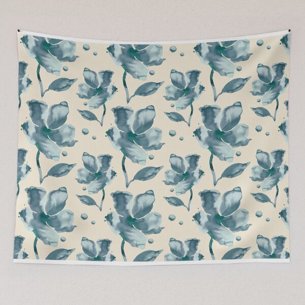 Item preview, Amelie – Moonstone Blue on Cream designed and sold by Elizabeth Becker.