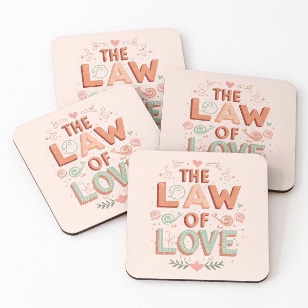 Item preview, The Law of Love - Block Lettering - Retro 70's Style designed and sold by Loving Nature Gifts.
