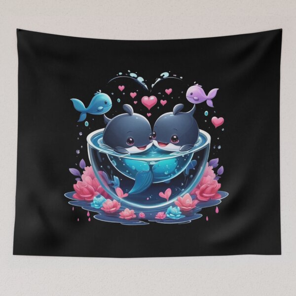 Item preview, Dolphins Valentine's Day Design – Unique Gift for Ocean Lovers designed and sold by JOY STORE 45.