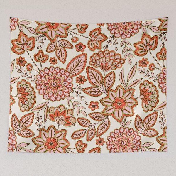 Item preview, Pretty boho flowers - Cream designed and sold by Illustrated by Nat.