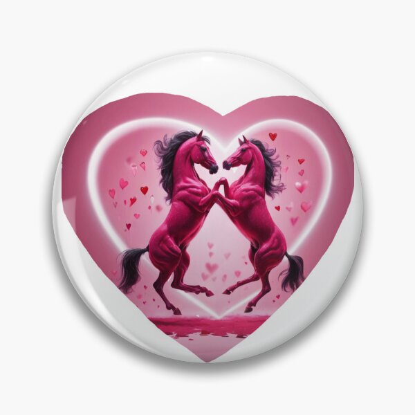 Item preview, Couple Pink Horses With Heart  In Love designed and sold by BotunPeony.